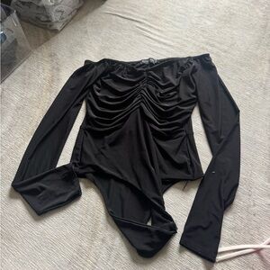 PrettyLittleThing Black Off-Shoulder Bodysuit